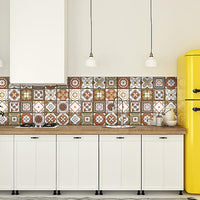 6" x 6" Retro Orange Mosaic Peel and Stick Removable Tiles