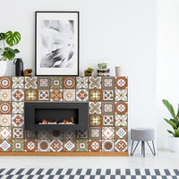 6" x 6" Retro Orange Mosaic Peel and Stick Removable Tiles