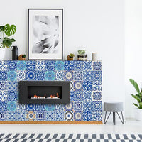 4" x 4" Blue and Aqua Pop Mosaic Peel and Stick Removable Tiles