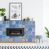 5" x 5" Blue and Aqua Pop Mosaic Peel and Stick Removable Tiles