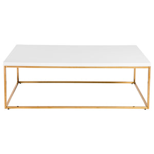 White and Gold High Gloss Coffee Table