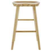 30" Light Natural Brown Solid Wood Bar Stool