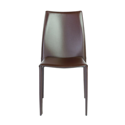 Set of Two All Dark Brown Stacking Chairs