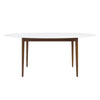 Modern Walnut and White Oval Dining Table