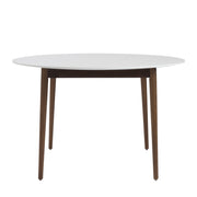 Round White and Brown Wooden Table