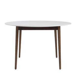 Round White and Brown Wooden Table