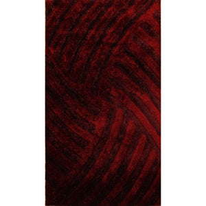 5’ x 7’ Burgundy Geometric Illusion Area Rug