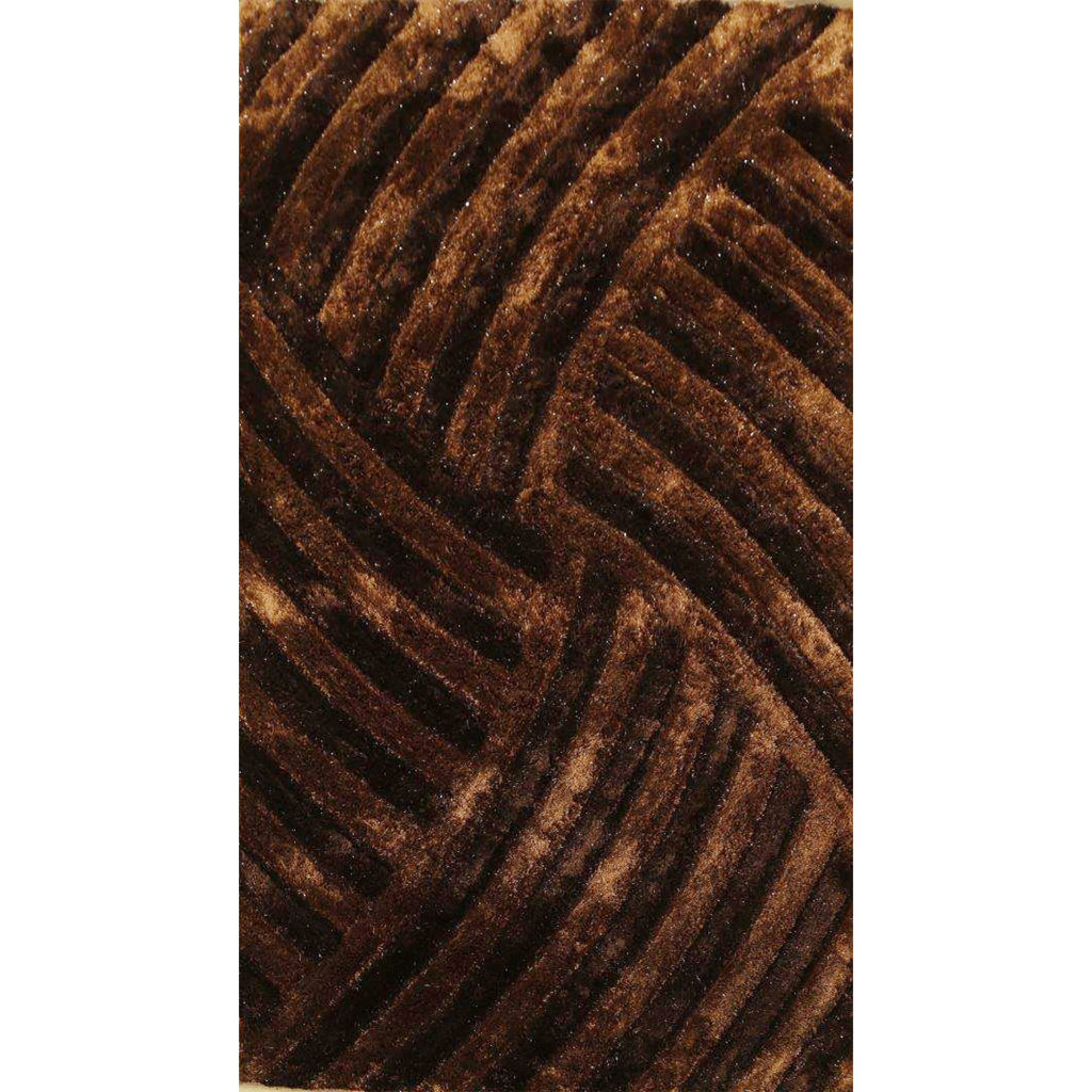 2’ x 8’ Dark Brown Geometric Illusion Runner Rug