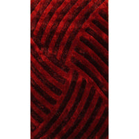 5’ x 7’ Red Geometric Illusion Area Rug