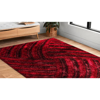 5’ x 7’ Red Geometric Illusion Area Rug