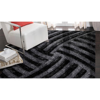 8’ x 10’ Dark Gray Geometric Illusion Area Rug