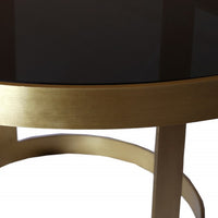 Round Black and Gold Modern Coffee Table