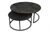 Set of Two Modern Black Round Nesting Tables