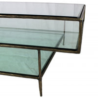 Clear Glass Triple Layered Coffee Table