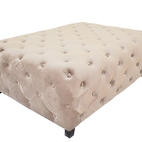 Velvety Beige Modern Rectangular Coffee Table