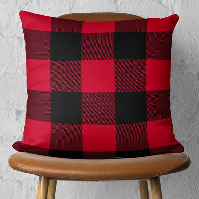 Red and Black Buffalo Plaid Throw Pillow