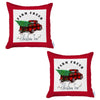 Set of 2 Christmas Buffalo Check Pick Up Truck Throw Pillows