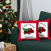 Set of 2 Christmas Buffalo Check Pick Up Truck Throw Pillows