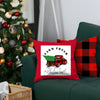 Set of 2 Red Plaid and Red Truck Throw Pillows