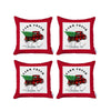 Set of 4 Christmas Buffalo Check Pick Up Truck Throw Pillows