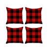 Set of 4 Red and Black Buffalo Plaid Throw Pillows