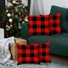 Set of 4 Red and Black Buffalo Plaid Throw Pillows