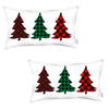 Set of 2 Christmas Tree Trio Plaid Lumbar Throw Pillows