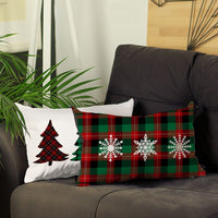 Set of 2 Christmas Plaid Lumbar Decorative Pillows