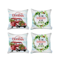 Set of 4 Merry Christmas Tis the Season Thow Pillows