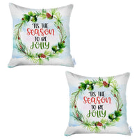 Set of 2 Tis the Season Christmas Throw Pillow Covers