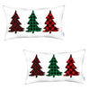 Set of 2 Christmas Tree Trio Plaid Lumbar Pillow Covers