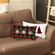 Set of 2 Christmas Plaid Lumbar Decorative Pillow Covers