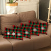 Set of 4 Christmas Snowflake Trio Plaid Lumbar Pillow Covers