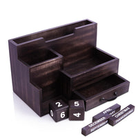 Black Rustic Wood Desk or Counter Organizer