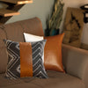 Set of 2 Black and Brown Throw Pillow Covers