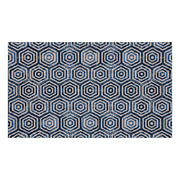 2' x 4' Shades of Blue Hexagons Washable Floor Mat