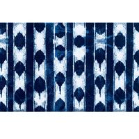 2' x 4' Shades of Blue Abstract Stripes Washable Floor Mat