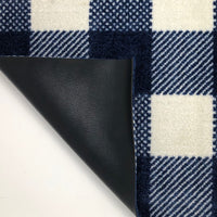 2' x 6' Navy and White Buffalo Plaid Washable Runner Rug