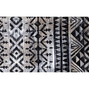 2' x 4' Black and Gray Aztec Washable Floor Mat