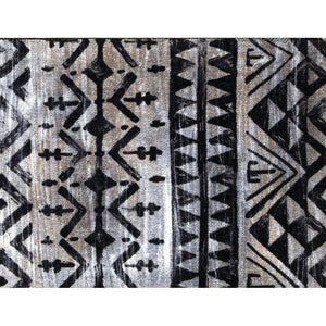 2' x 3' Black and Gray Aztec Washable Floor Mat