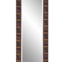 Rich Rustic Brown Faux Wood Full Body Wall Mirror