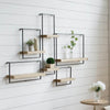 Minimalist Modern Natural and Black Wooden Wall Shelf