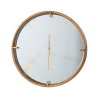 Modern Minimal 20" Gold and Mirror Round Wall Clock