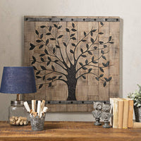 Rustic Brown Barn Door Tree of Life Wall Art