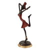 Bronze Figurine of an African Dancer in Red Dress