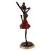 Bronze Figurine of an African Dancer in Red Dress