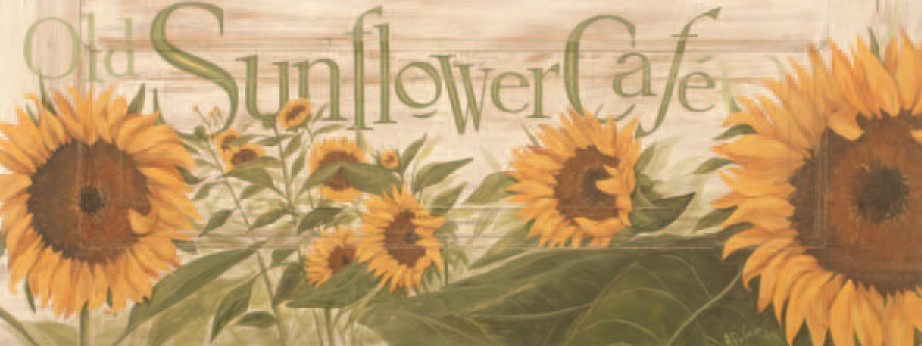 Rustic Old Sunflower Café Wall Art