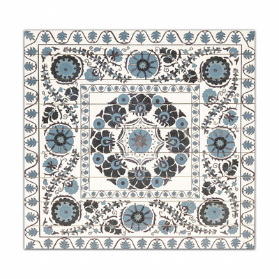 Tribal Blue Brown and White Wood Plank Wall Art