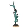 Bronze Figurine of an African Woman Attired in Turquoise