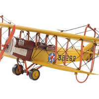 c1918 Yellow Curtiss Biplane Model Sculpture